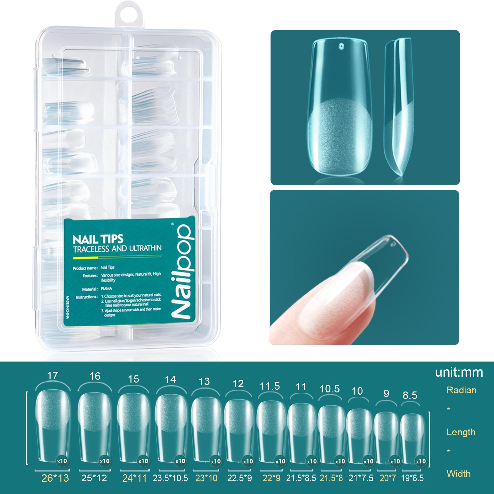 Nailpop Soft Gel Tips for Nails Acrylic Material Medium Almond/Coffin Artificial Nail Capsule Accessories and Tools 120pcs/box Nailpop Soft Gel Tips for Nails Acrylic Material Medium Almond/Coffin Artificial Nail Capsule Accessories and Tools 120pcs/box