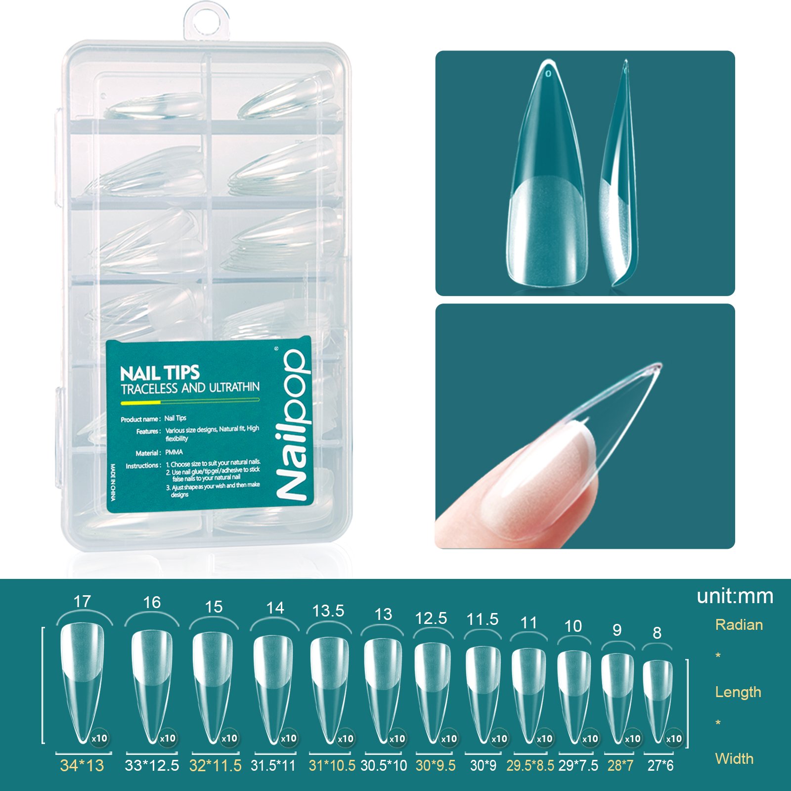 Nailpop Soft Gel Tips for Nails Acrylic Material Medium Almond/Coffin Artificial Nail Capsule Accessories and Tools 120pcs/box Nailpop Soft Gel Tips for Nails Acrylic Material Medium Almond/Coffin Artificial Nail Capsule Accessories and Tools 120pcs/box