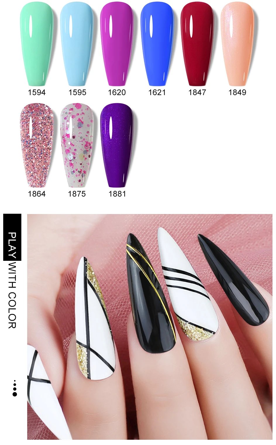 NAILCO Red Gel Nail Polish Wine Purple Semi Permanent Soak Off UV Gel Varnish Nail Art Manicure Matte Top Coat For Home Salon