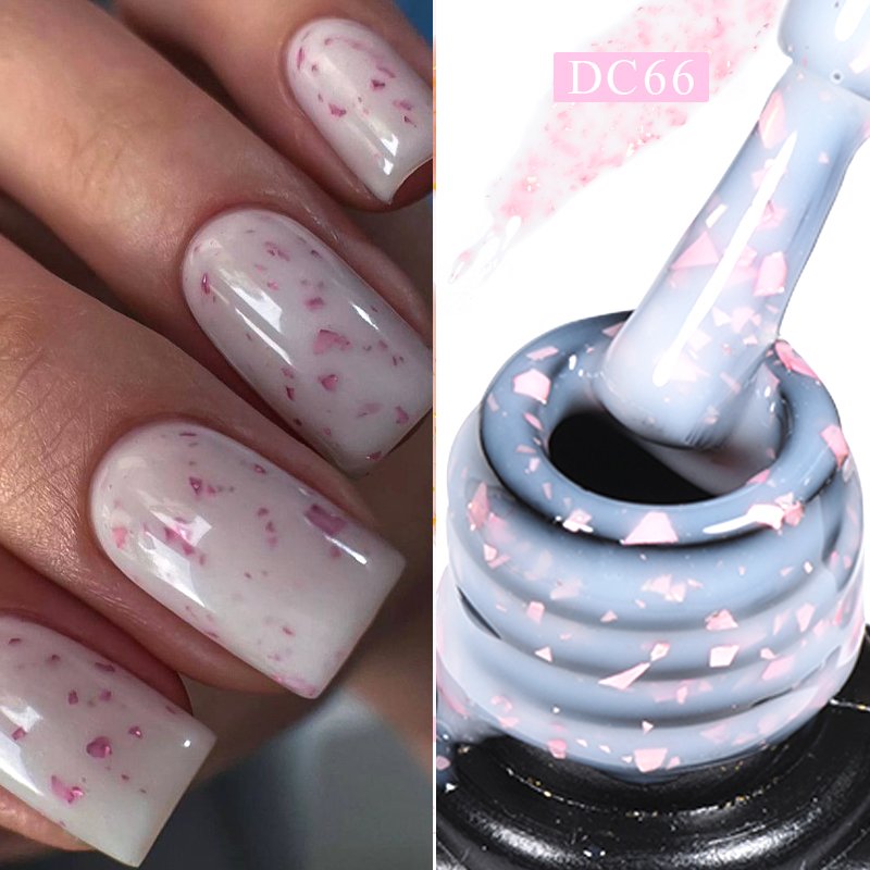 Mtssii 7ml Gold Glitter Rubber Base Gel Polish Gold Pink Milky White Semi Permanent UV LED Nail Art Gel Varnish