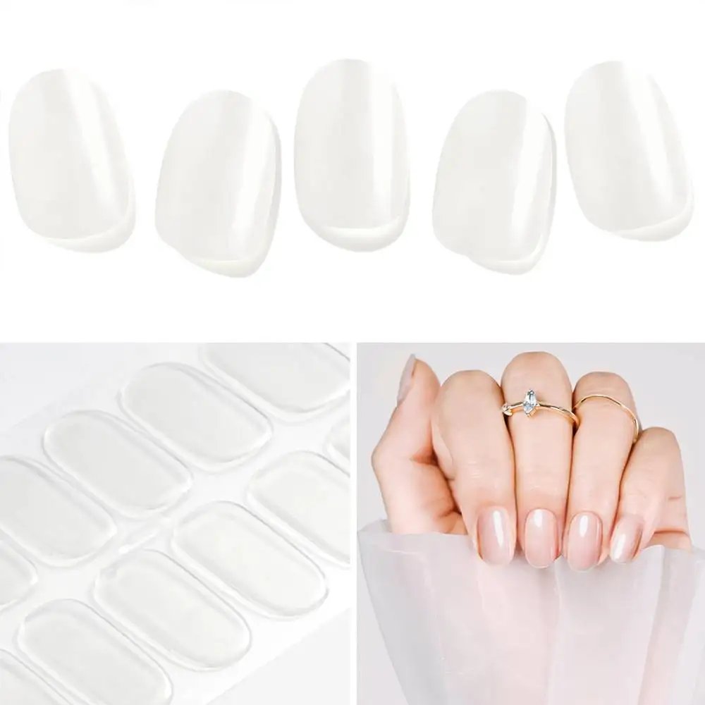 16Tips 5D Full Cover Nail Stickers UV Semi-Cured Gel Nail Wraps Sticker Fashion Nail Polish Nail Art Sticker Extension Patch
