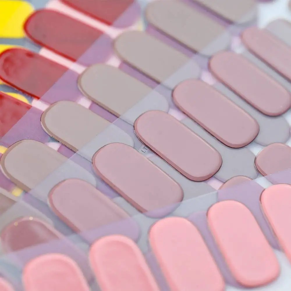 16Tips 5D Full Cover Nail Stickers UV Semi-Cured Gel Nail Wraps Sticker Fashion Nail Polish Nail Art Sticker Extension Patch