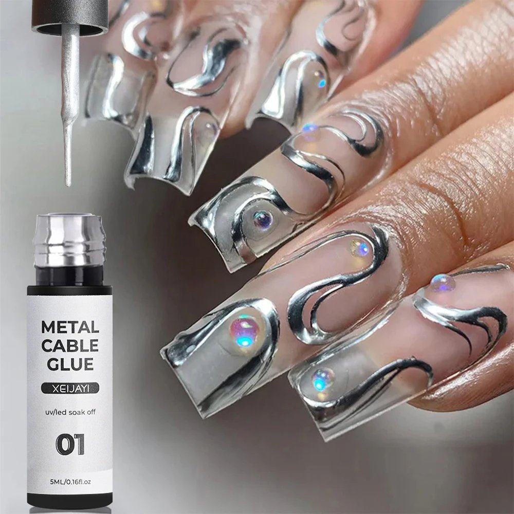 5/7/8ml Super-Bright Metallic Painting Liner Gel Polish Silver/Gold/Rose Mirror Gel Nail Polish Semi Permanent UV Nail Art Verni