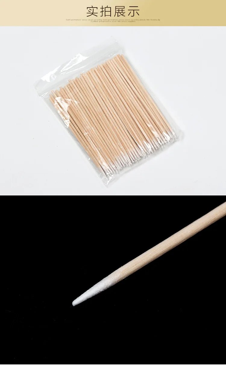 100-500Pcs Nails Wood Cotton Swab Clean Sticks Bud Tip Wooden Cotton Head Manicure Detail Corrector Nail Polish Remover Art Tool