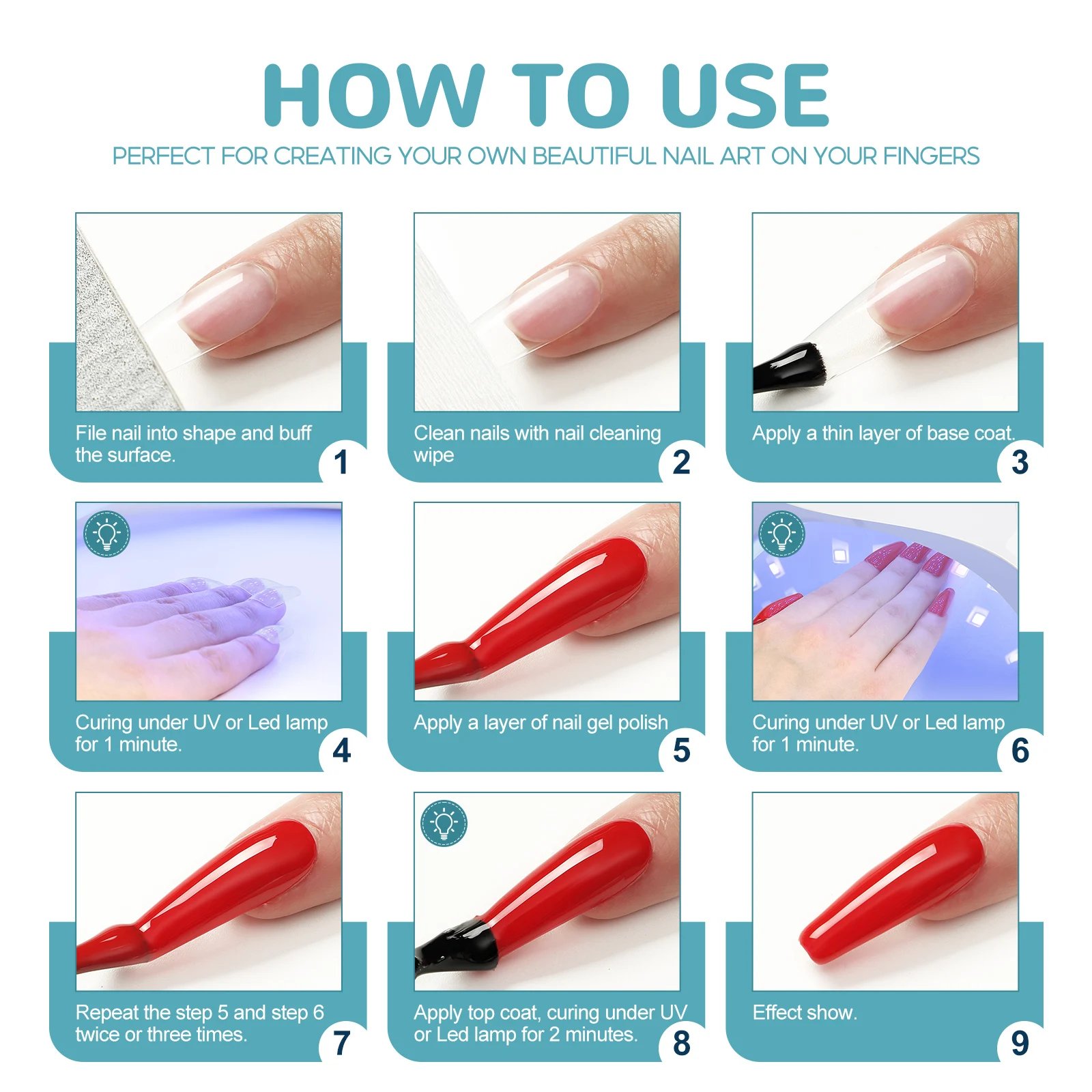 COSCELIA 6Pcs/Set Green Purple Glitter Bright Gel Nail Polish Set Semi Permanent Soak Off UV Nail Art Gel Varnish Nail Art Set