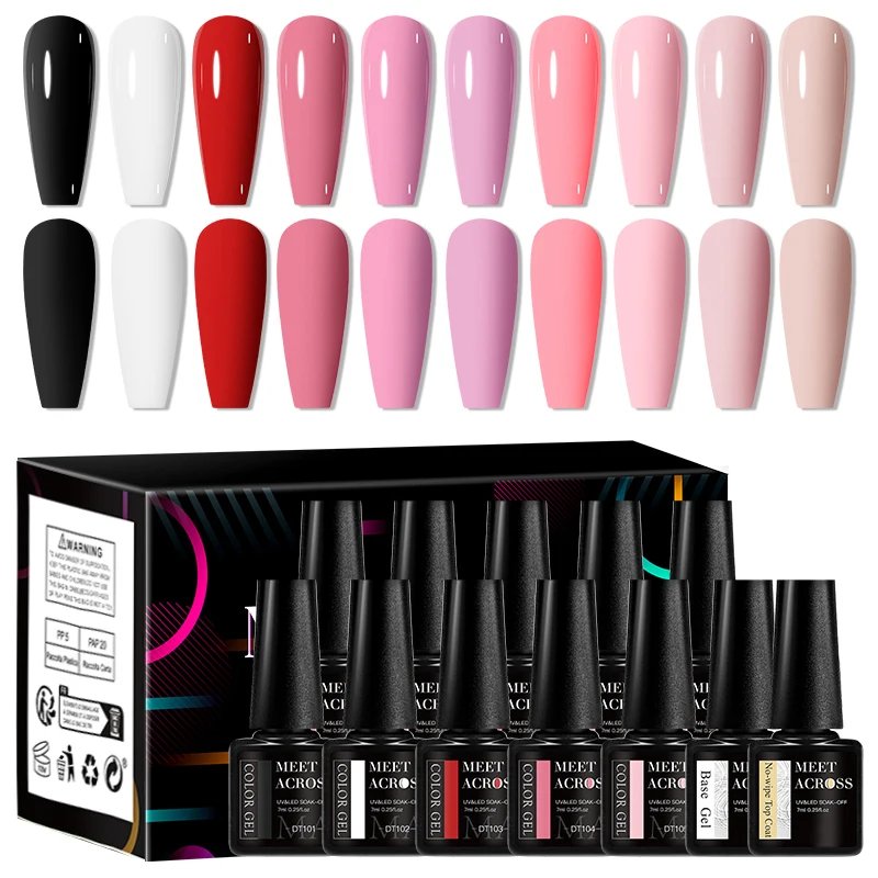 MEET ACROSS 12Pcs/Set 7ml Macaron Gel Nail Polish With Box Semi Permanent UV Gel Soak Off Nail Art Kit Varnish For Manicure MEET ACROSS 12Pcs/Set 7ml Macaron Gel Nail Polish With Box Semi Permanent UV Gel Soak Off Nail Art Kit Varnish For Manicure