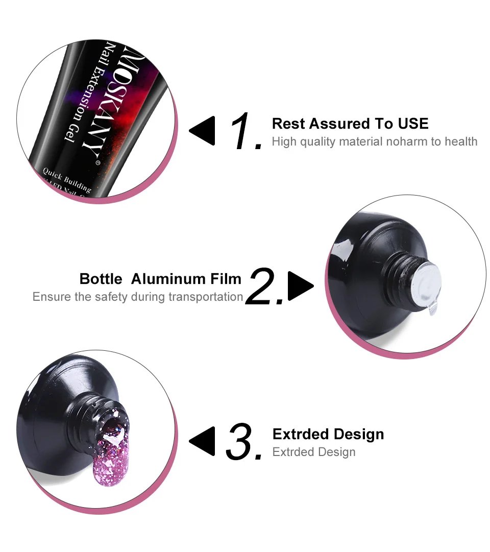 Poly Nail Gel Full Set With 6W LED Lamp Nail Set For Beginner Nail Tips Art 3D Design Decoration Extension Manicure Tools Kit