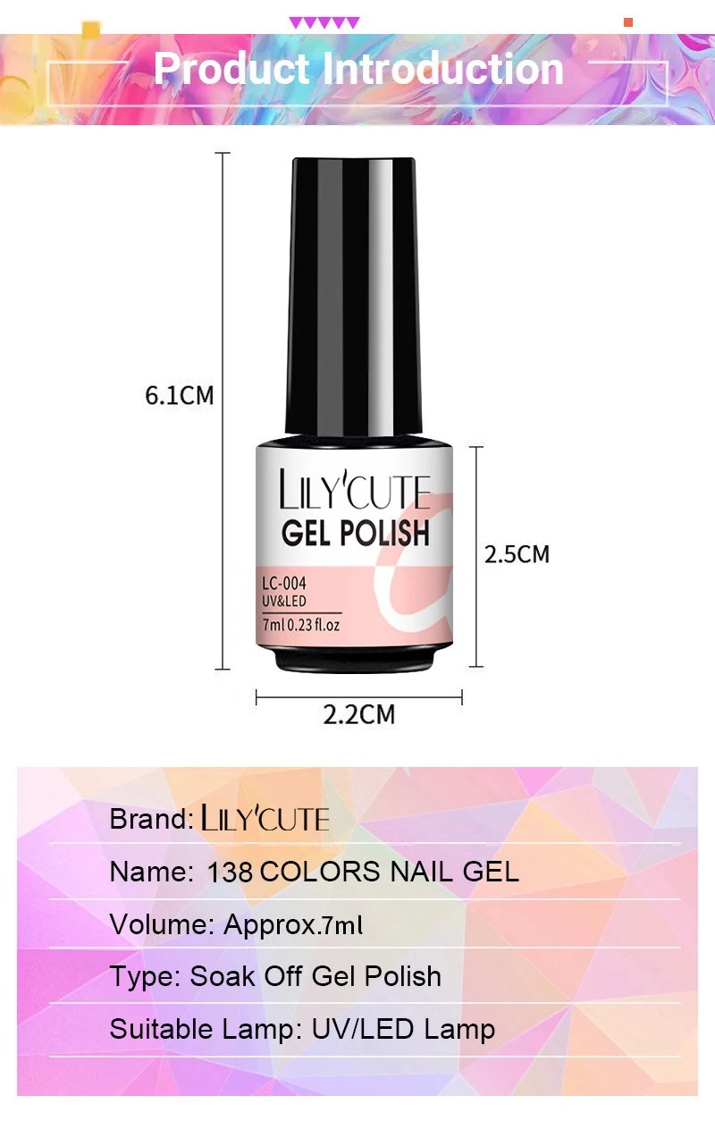 LILYCUTE 6Pcs/Set Gel Nail Polish Popular Colors In Autumn Semi Permanent Soak Off UV LED Nail Art Gels Nail Gel Polish