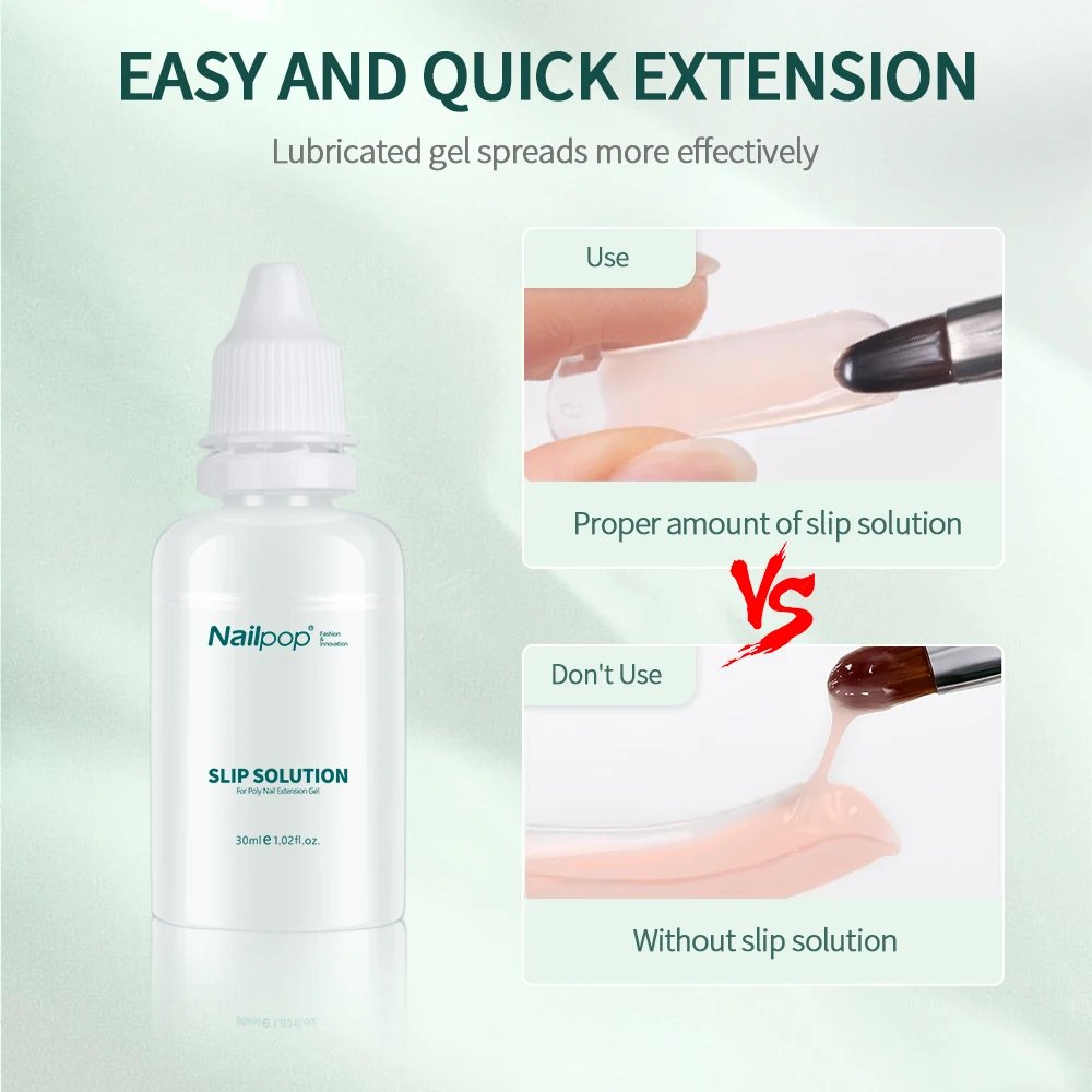 Nailpop Poly Nail Extension Gel Kit 6 Colors Pink White Nude Tips Gel Clear Nail Art Kit with Brush and Slip Solution Nail Salon