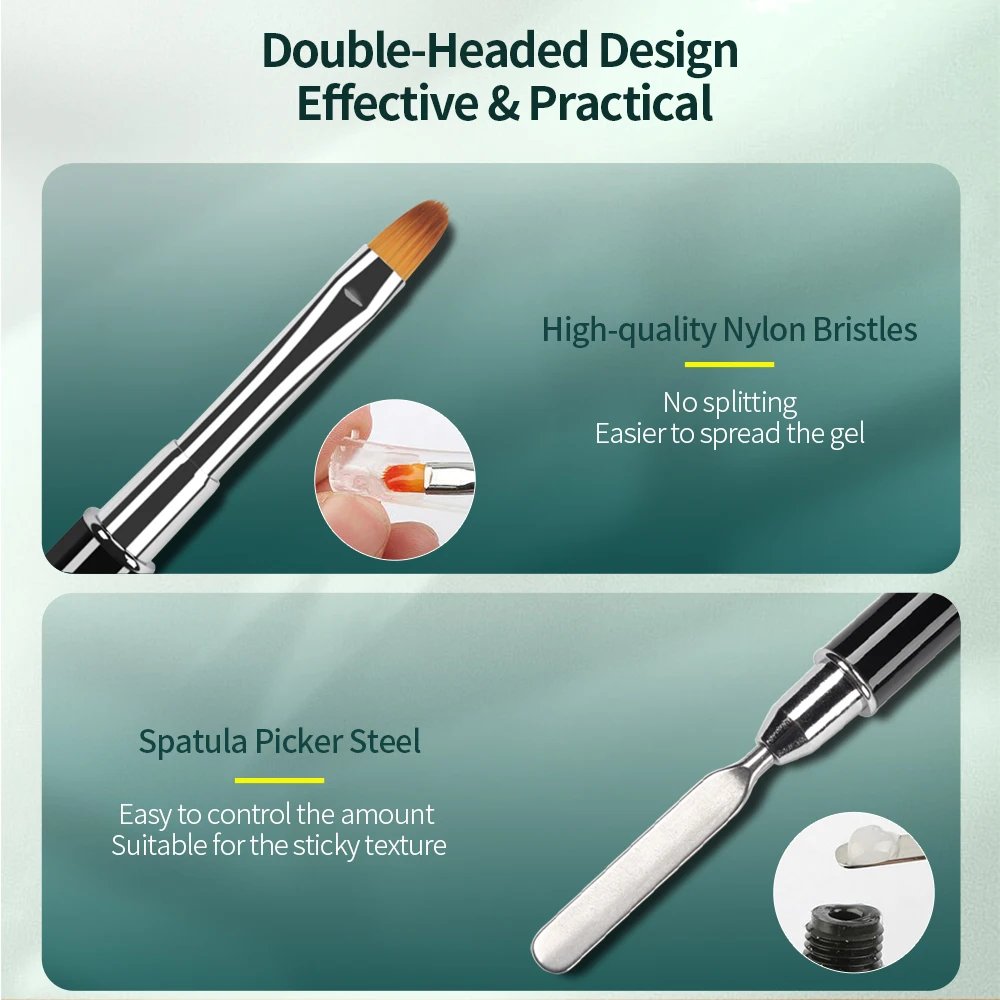 Nailpop Poly Nail Extension Gel Kit 6 Colors Pink White Nude Tips Gel Clear Nail Art Kit with Brush and Slip Solution Nail Salon