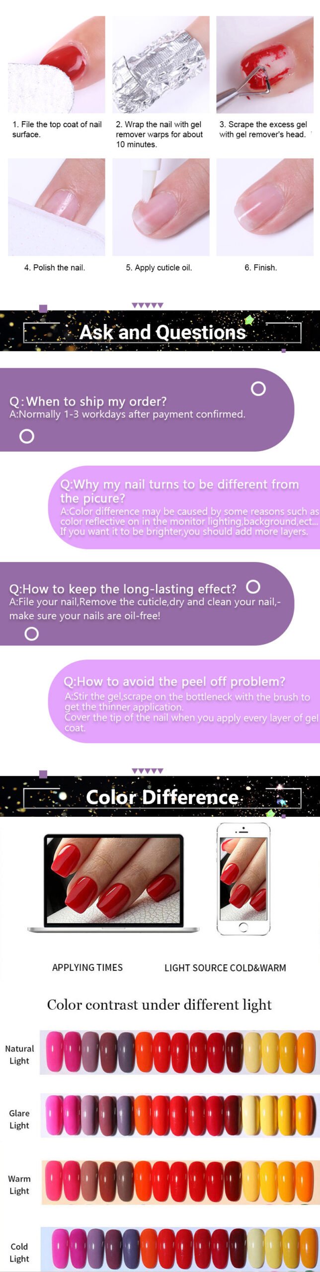 LILYCUTE 6Pcs Colorful Reflective Glitter Nail Art Liner Gel Nail Kit Sparkling Painting Gel Nail Polish Semi Permanent UV Gel