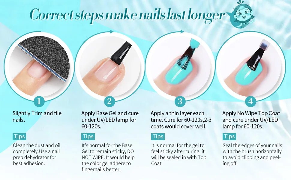 BORN PRETTY 7ml 6Pcs Soda Ice Jelly Gel Nail Polish Set Gorgeous Color Full Coverage Semi Permanent Varnish Soak Off UV Gel