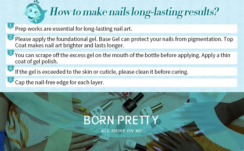 BORN PRETTY 7ml 6Pcs Soda Ice Jelly Gel Nail Polish Set Gorgeous Color Full Coverage Semi Permanent Varnish Soak Off UV Gel