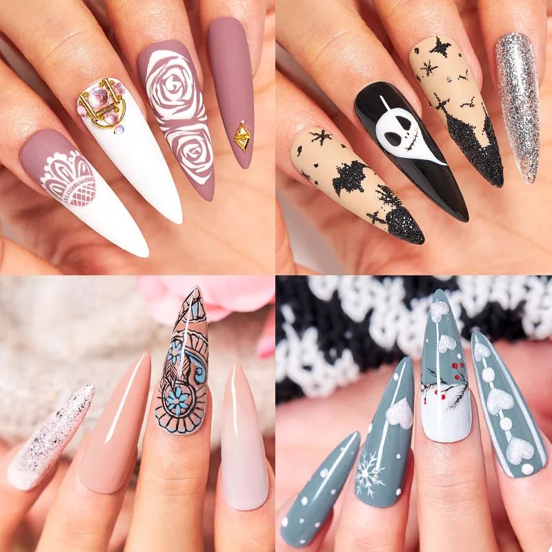 6/8Pcs Spring Pink Color Gel Nail Polish Set Semi Permanent Varnishes Nail Art Design Hybrid Soak Off UV LED Gel Manicure Kit