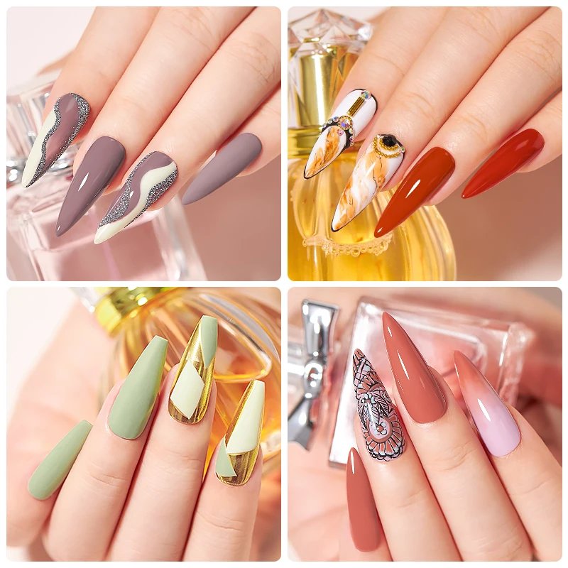 6/8Pcs Spring Pink Color Gel Nail Polish Set Semi Permanent Varnishes Nail Art Design Hybrid Soak Off UV LED Gel Manicure Kit
