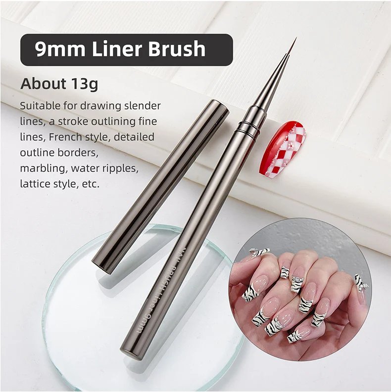 Nails Art Liner Brushes Elongated Lines Striping Drawing Painting 6/9/12/15/18/25mm Nail Design Pen Professional Manicure Tool Nails Art Liner Brushes Elongated Lines Striping Drawing Painting 6/9/12/15/18/25mm Nail Design Pen Professional Manicure Tool