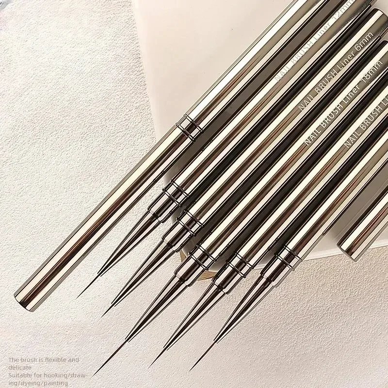 Nails Art Liner Brushes Elongated Lines Striping Drawing Painting  6/9/12/15/18/25mm Nail Design Pen Professional Manicure Tool