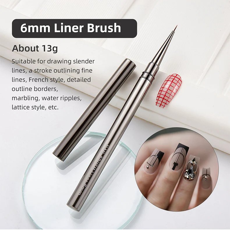 Nails Art Liner Brushes Elongated Lines Striping Drawing Painting 6/9/12/15/18/25mm Nail Design Pen Professional Manicure Tool Nails Art Liner Brushes Elongated Lines Striping Drawing Painting 6/9/12/15/18/25mm Nail Design Pen Professional Manicure Tool
