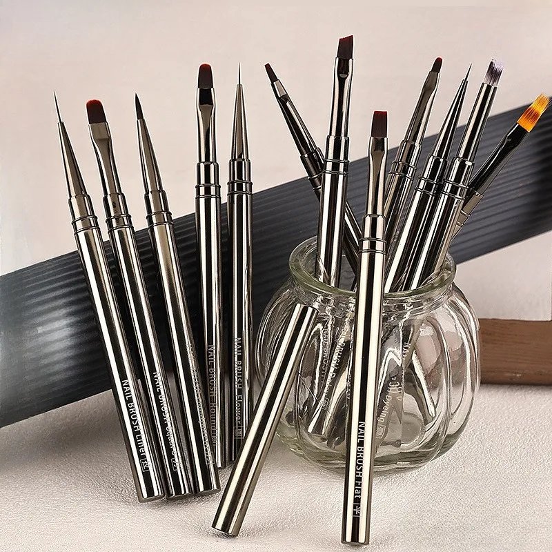 Nails Art Liner Brushes Elongated Lines Striping Drawing Painting 6/9/12/15/18/25mm Nail Design Pen Professional Manicure Tool Nails Art Liner Brushes Elongated Lines Striping Drawing Painting 6/9/12/15/18/25mm Nail Design Pen Professional Manicure Tool