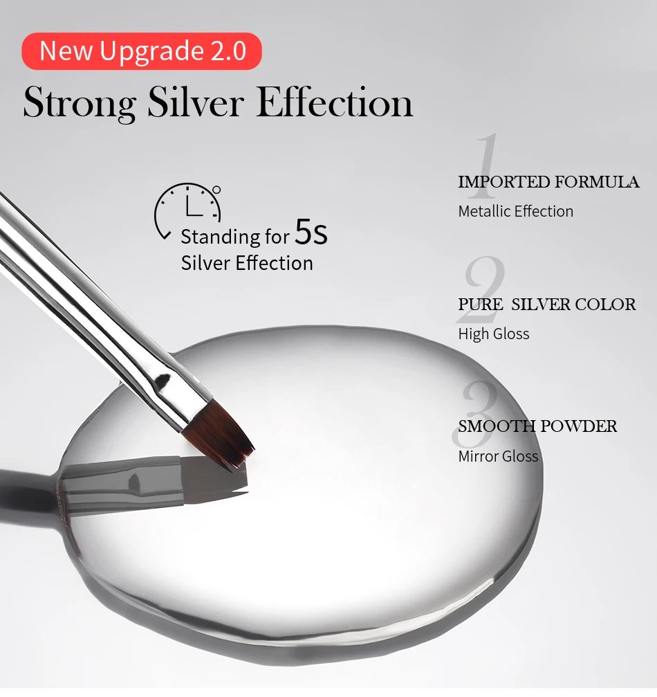 BORN PRETTY Sliver Metal Effect Line Flower Drawing Gel Soak Off Transparent Colors 5g Painting Gel Polish UV Nail Art Gel Varni