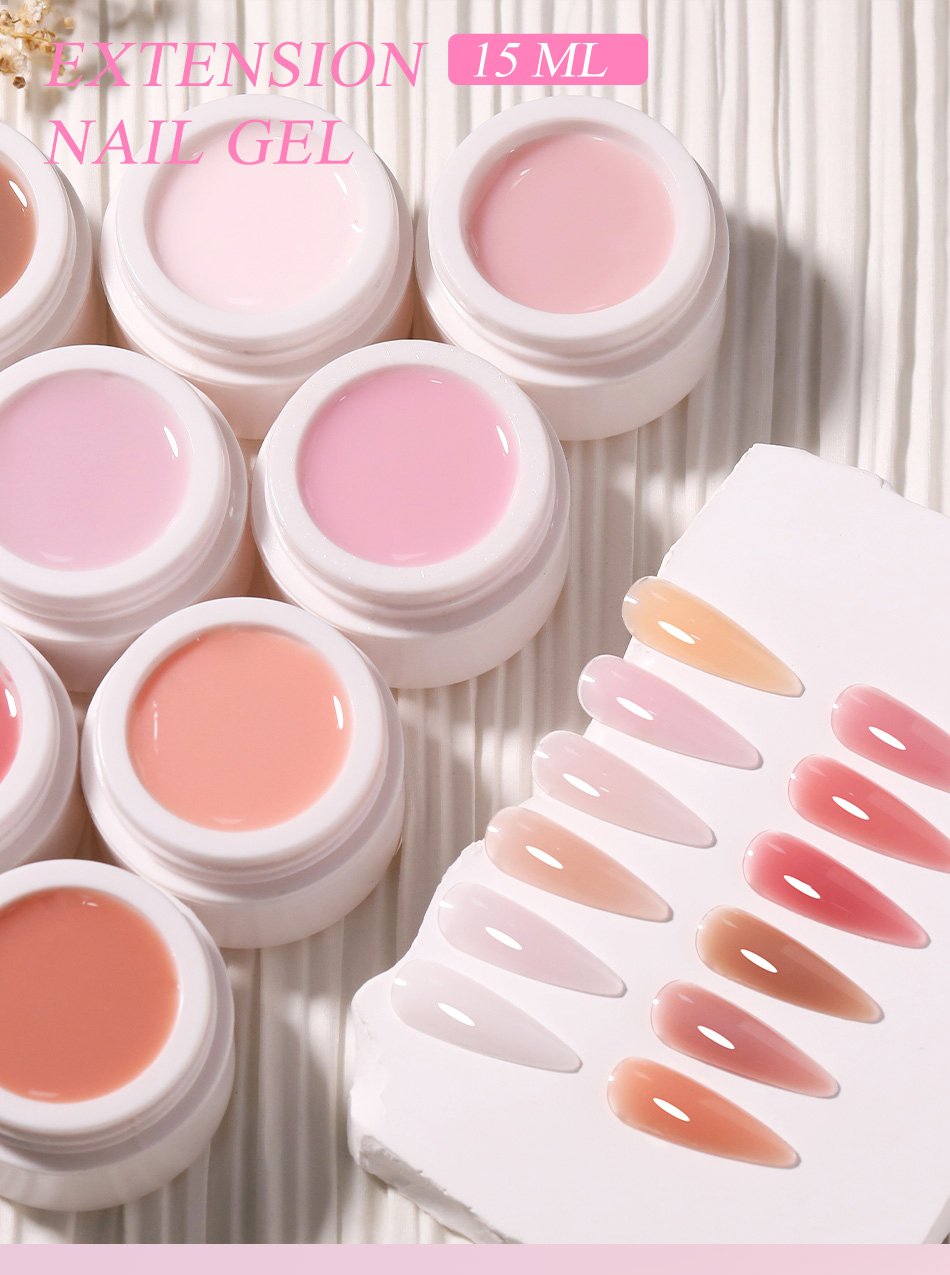UR SUGAR 15ml Extension Nail Gel Polish Nails Finger Form Clear Nude Pink Nail Art Camouflage Hard Gel Acrylic Nail Manicur