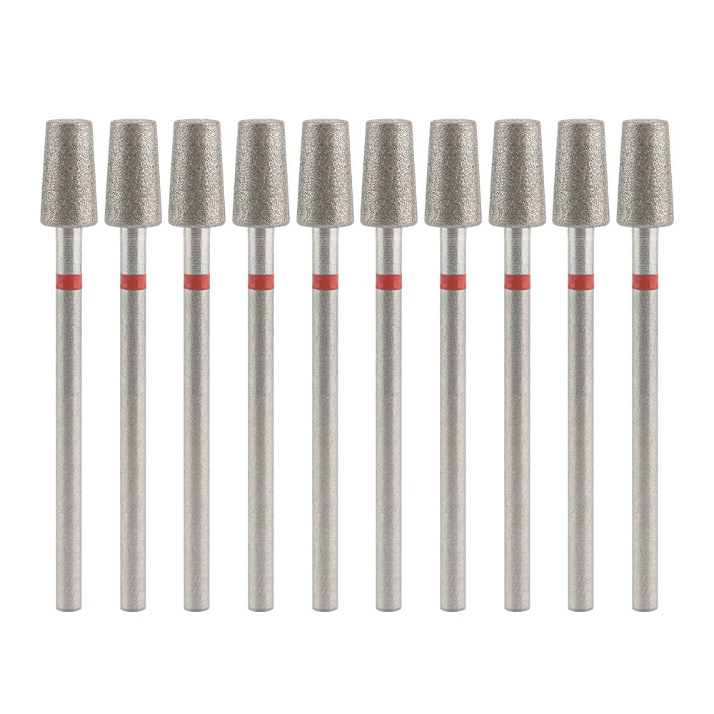 10Pcs Diamond Milling Cutter For Manicure Electric Nail Drill Bits Accessory Pedicure Machine Nail File Gel Remover Tool