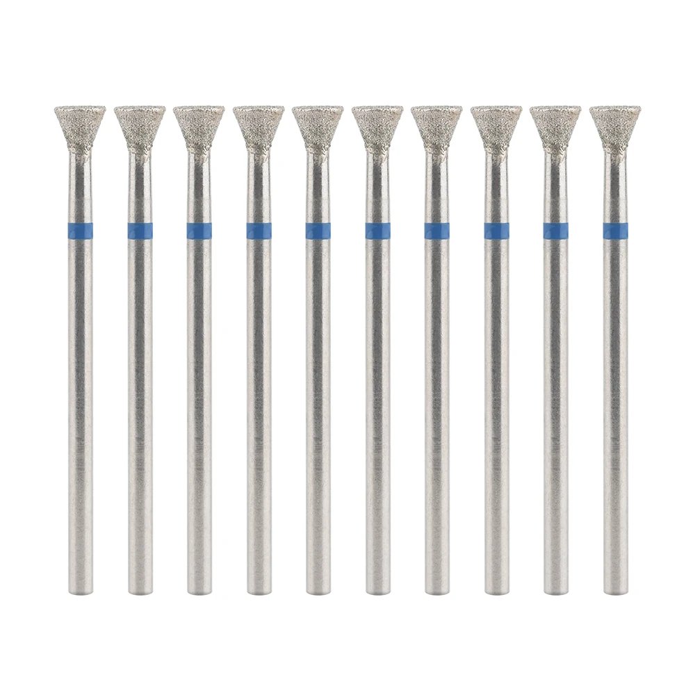 10Pcs Diamond Milling Cutter For Manicure Electric Nail Drill Bits Accessory Pedicure Machine Nail File Gel Remover Tool
