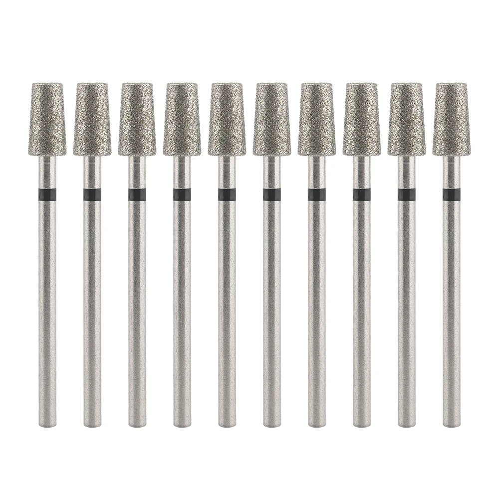 10Pcs Diamond Milling Cutter For Manicure Electric Nail Drill Bits Accessory Pedicure Machine Nail File Gel Remover Tool