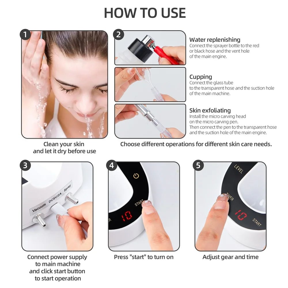 Professional Facial Diamond Microdermabrasion Machine Home Use Face Peeling Beauty Machine Exfoliation Pore Cleaning Skin Care