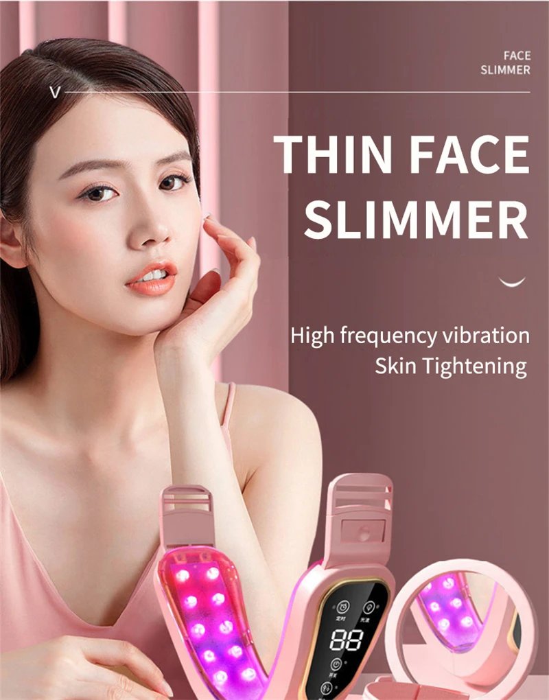 Facial Lifting Device LED Photon Therapy Facial Slimming Massager Double Chin V Face Shaped Cheek Lift Belt Machine
