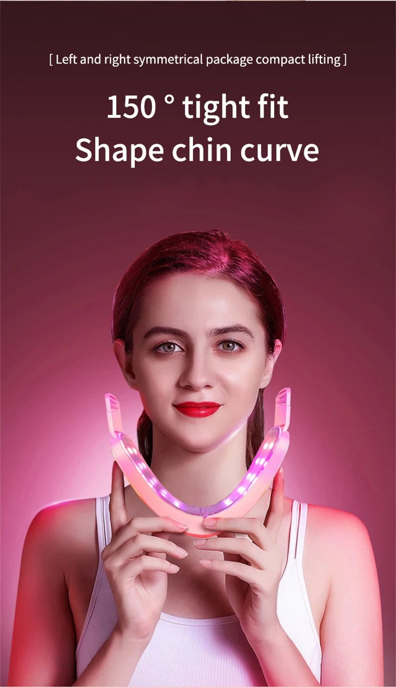 Facial Lifting Device LED Photon Therapy Facial Slimming Massager Double Chin V Face Shaped Cheek Lift Belt Machine