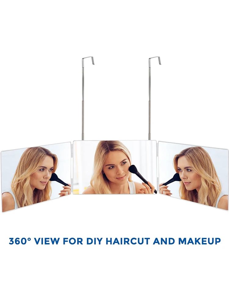 Retractable Adjustable Hanging Three Mirrors Makeup Folding Three Mirrors Three Fold Mirror Spot Portable Cosmetic