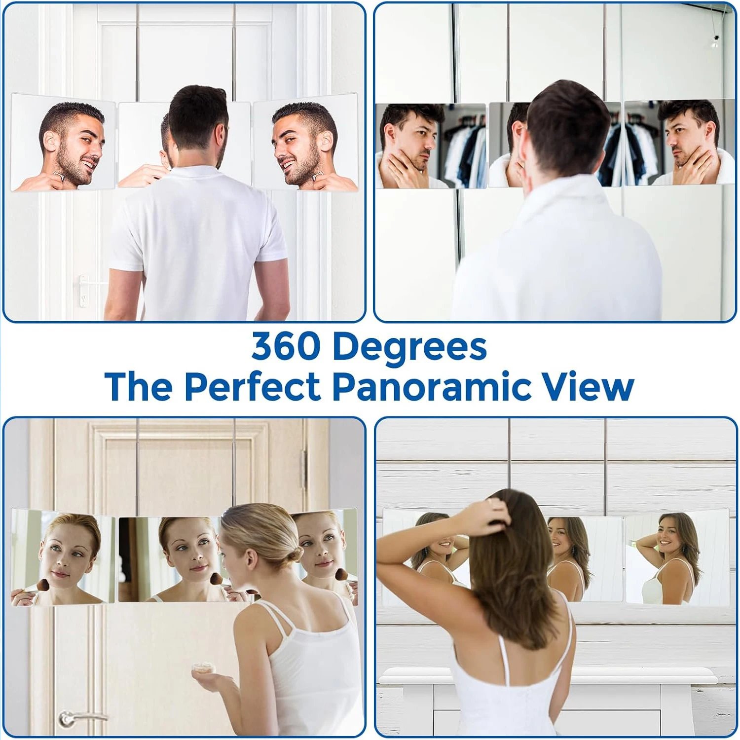 Retractable Adjustable Hanging Three Mirrors Makeup Folding Three Mirrors Three Fold Mirror Spot Portable Cosmetic