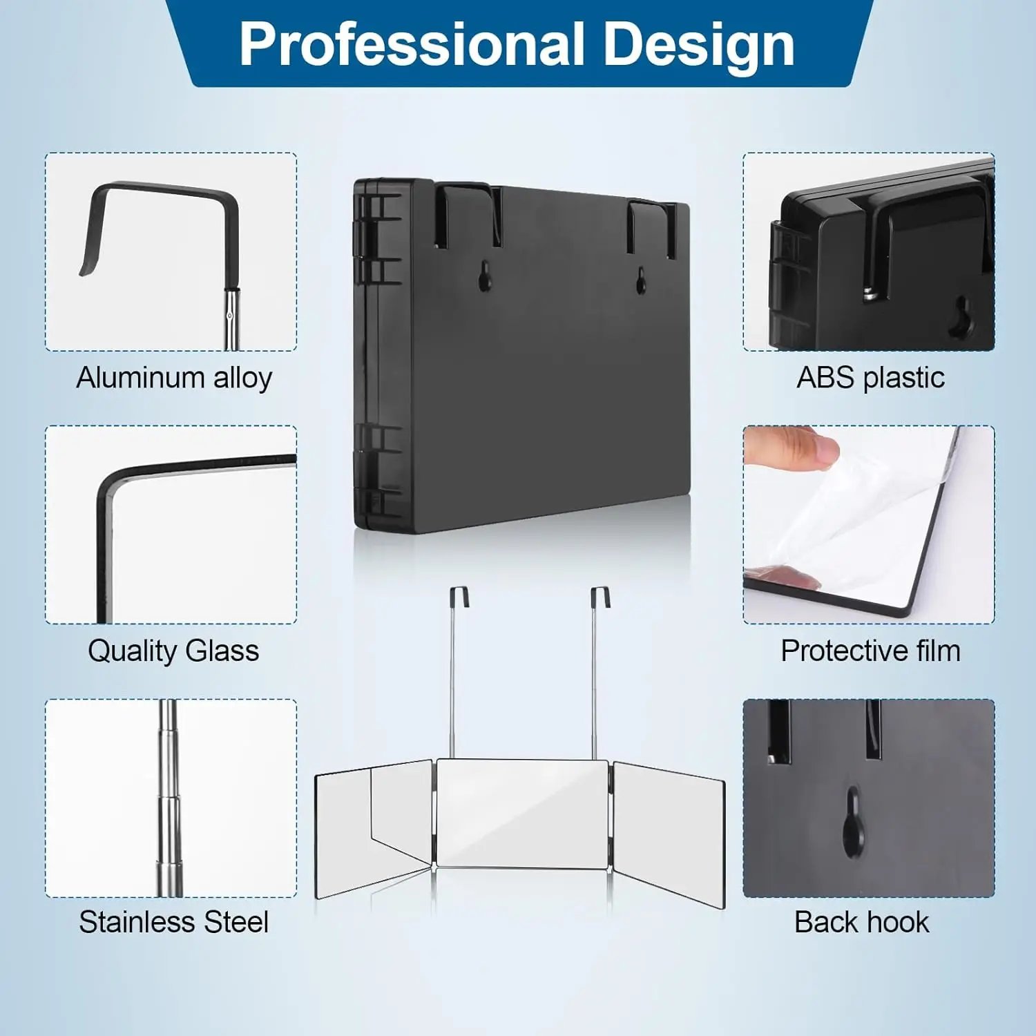 Retractable Adjustable Hanging Three Mirrors Makeup Folding Three Mirrors Three Fold Mirror Spot Portable Cosmetic