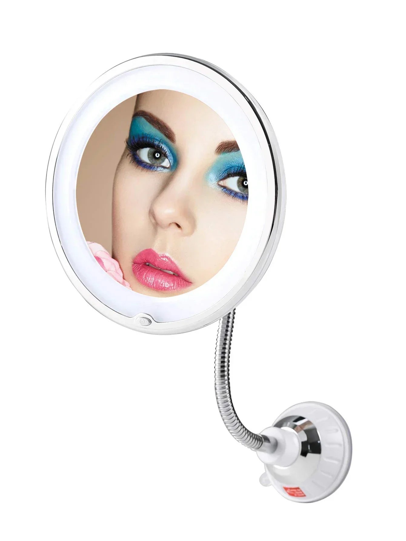 Flexible Makeup Mirror with LED Light 10X Magnifying Cosmetic Gooseneck with Suction Cup Diffused Light 360 Degree Swivel Flexible Makeup Mirror with LED Light 10X Magnifying Cosmetic Gooseneck with Suction Cup Diffused Light 360 Degree Swivel