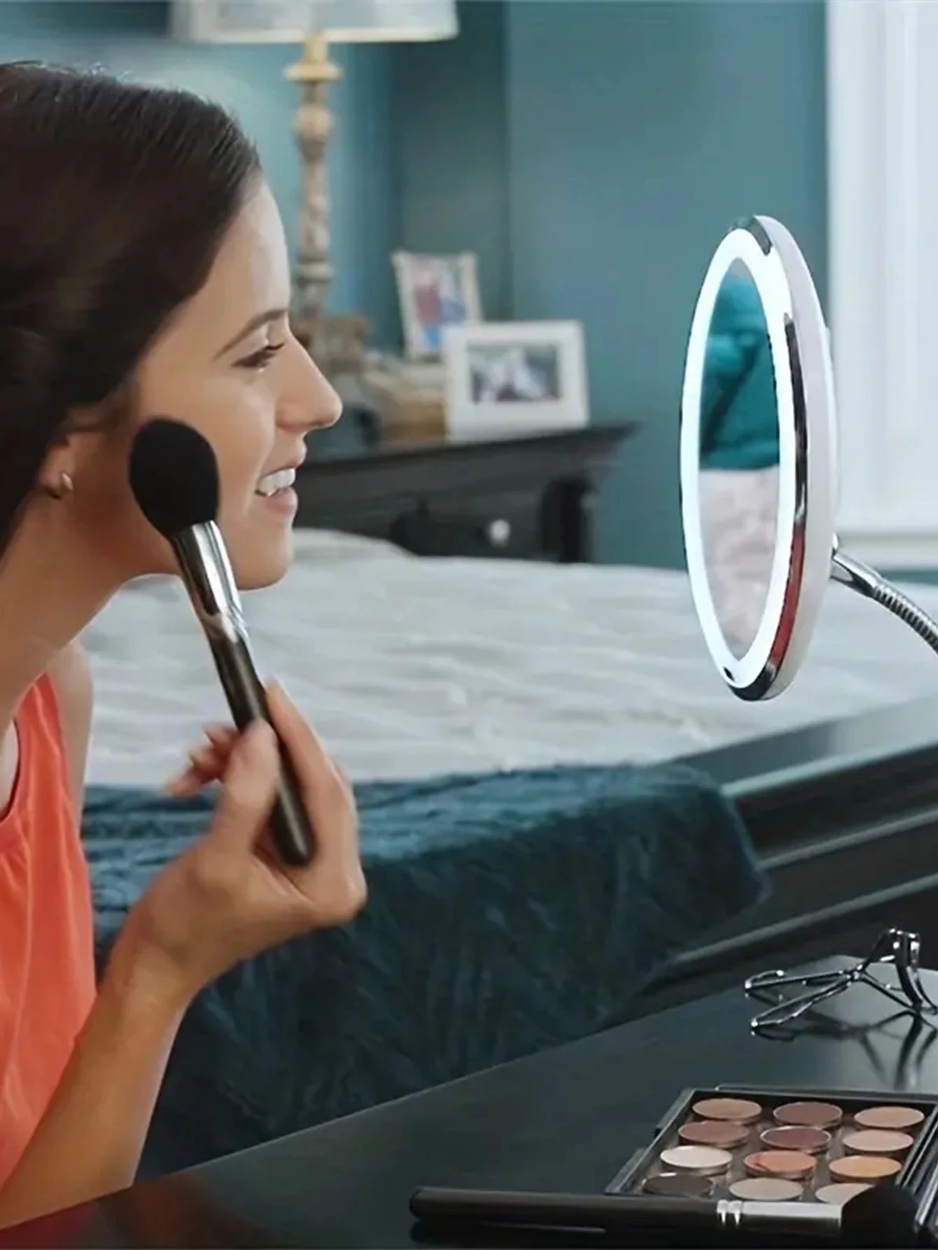 Flexible Makeup Mirror with LED Light 10X Magnifying Cosmetic Gooseneck with Suction Cup Diffused Light 360 Degree Swivel Flexible Makeup Mirror with LED Light 10X Magnifying Cosmetic Gooseneck with Suction Cup Diffused Light 360 Degree Swivel