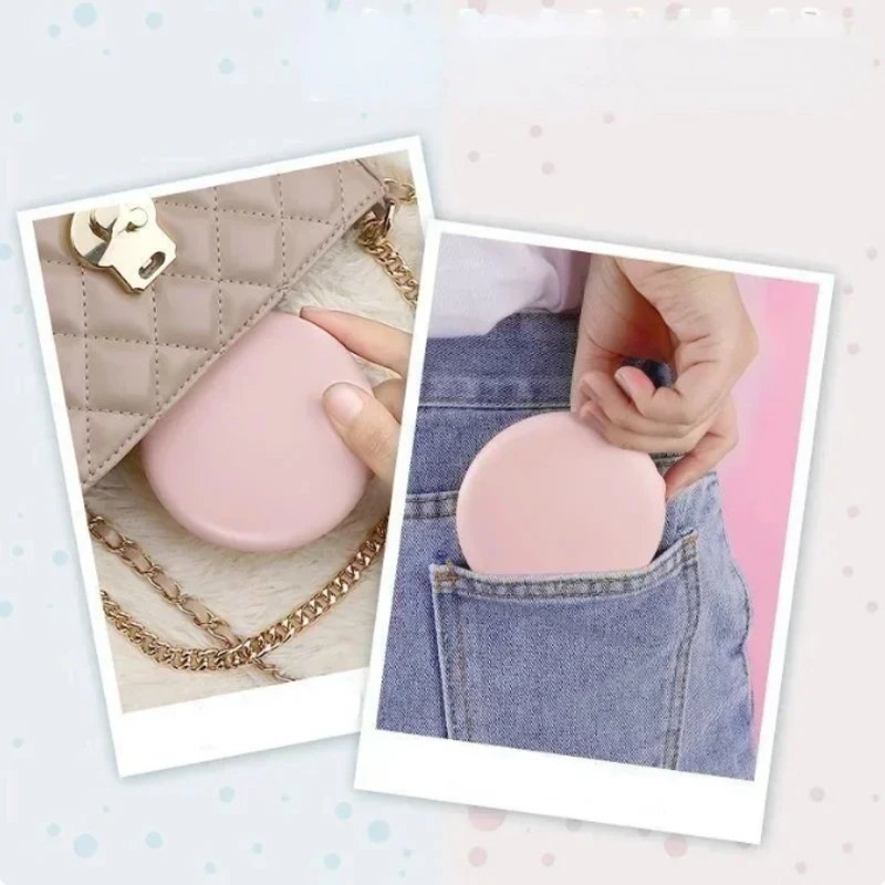 Mini LED Light makeup mirror Foldable compact mirror With luminous circle Portable USB handheld makeup mirror