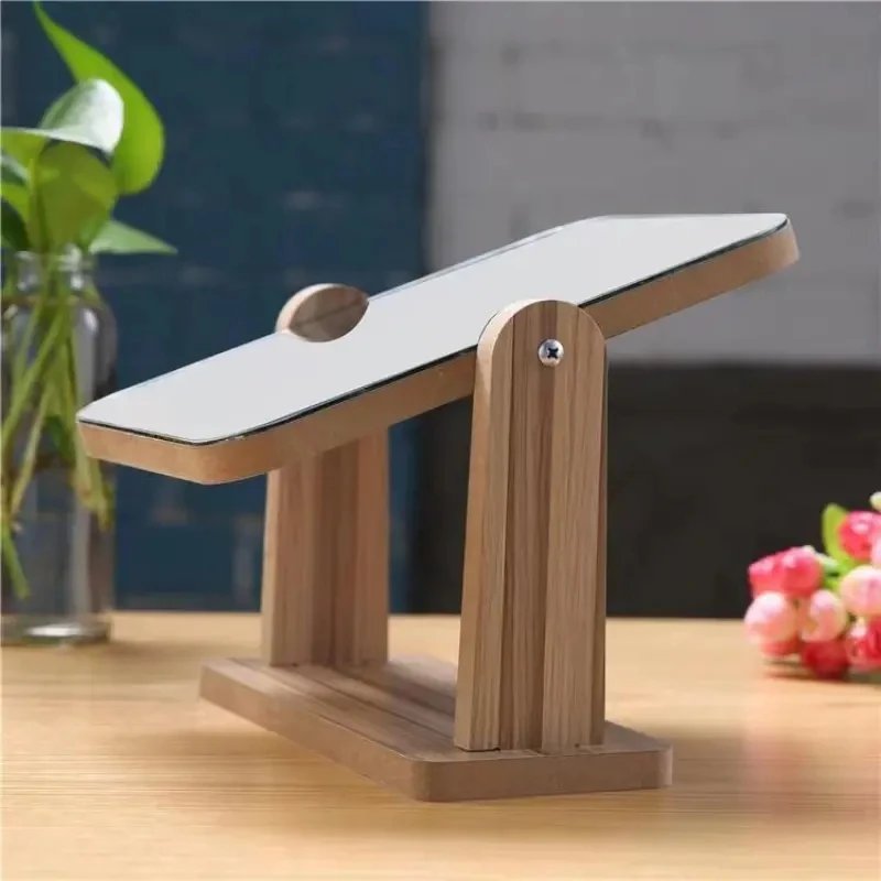 Dresser Vanity Mirror with Natural Wood Stand, 1x 360 Degree Rotating Magnifying Mirror, Portable Table Countertop Mirror Bathr Dresser Vanity Mirror with Natural Wood Stand, 1x 360 Degree Rotating Magnifying Mirror, Portable Table Countertop Mirror Bathr