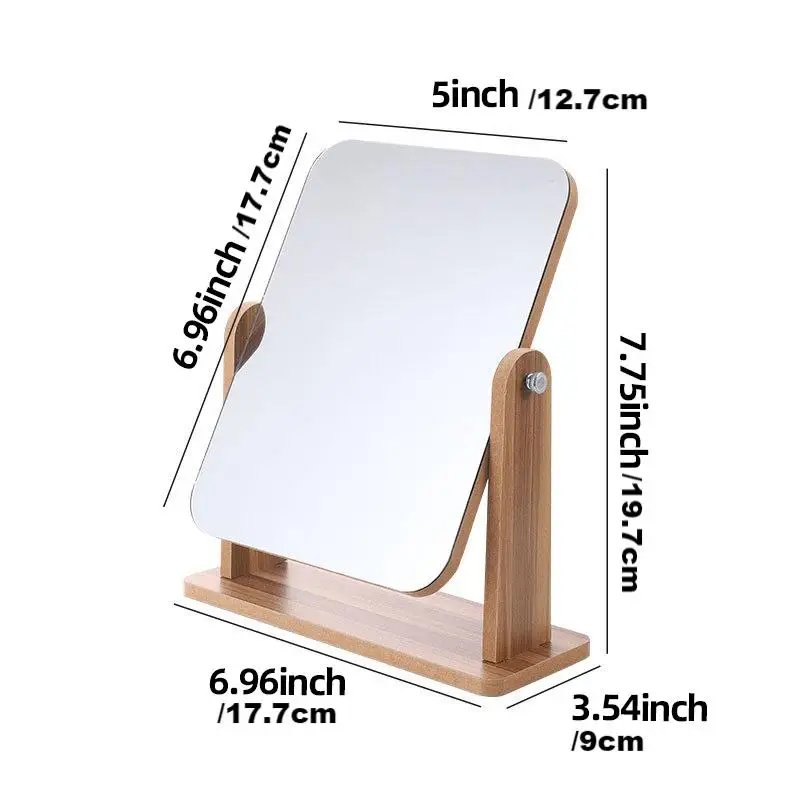 Dresser Vanity Mirror with Natural Wood Stand, 1x 360 Degree Rotating Magnifying Mirror, Portable Table Countertop Mirror Bathr Dresser Vanity Mirror with Natural Wood Stand, 1x 360 Degree Rotating Magnifying Mirror, Portable Table Countertop Mirror Bathr