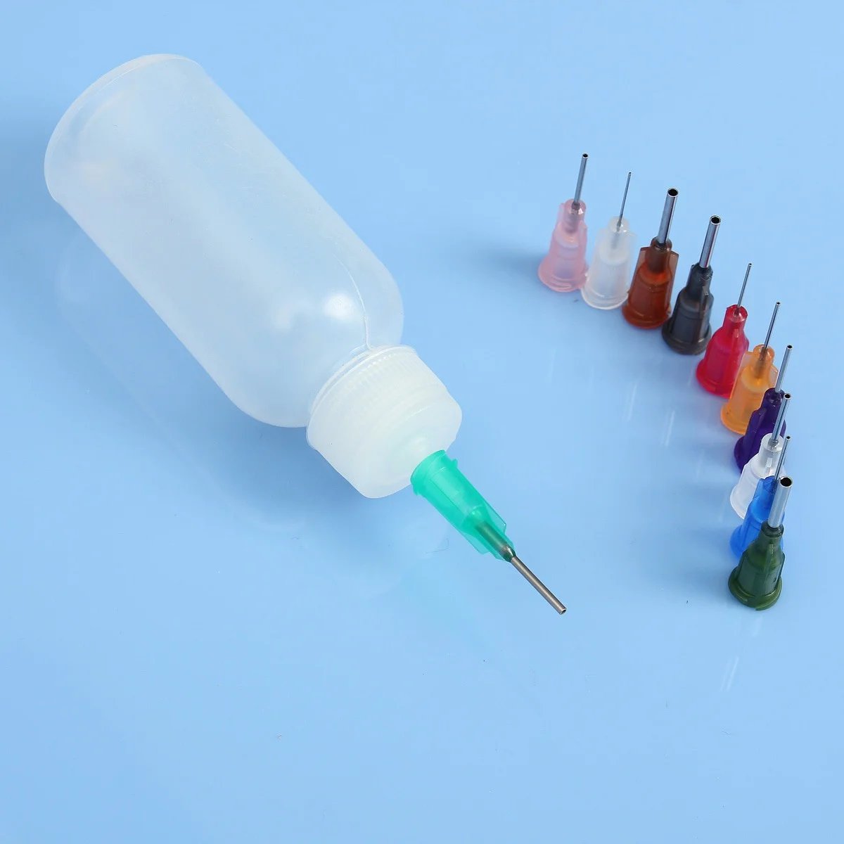 30ml/50ml Transparent Polyethylene Needle Dispenser Dispensing Bottle for Rosin Solder Flux Paste + 11 Needles Tools