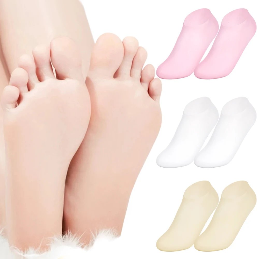 1Pairs Silicone Moisturizing Foot Socks for Dry Cracked Feet Foot Care Socks Spa Pedicure Socks Massage Moisturizing Gel Sock