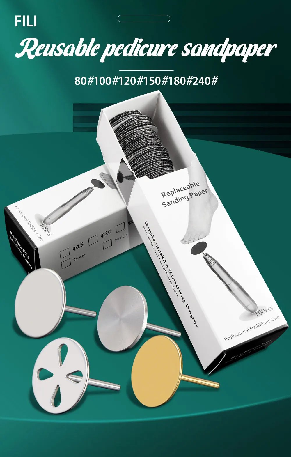 Professional Replaceable Sanding Paper 25 MM Pedicure Disc Foot Dead Skin Cuticle Callus Removal Foot Rasp Files Sandpaper Tools Professional Replaceable Sanding Paper 25 MM Pedicure Disc Foot Dead Skin Cuticle Callus Removal Foot Rasp Files Sandpaper Tools