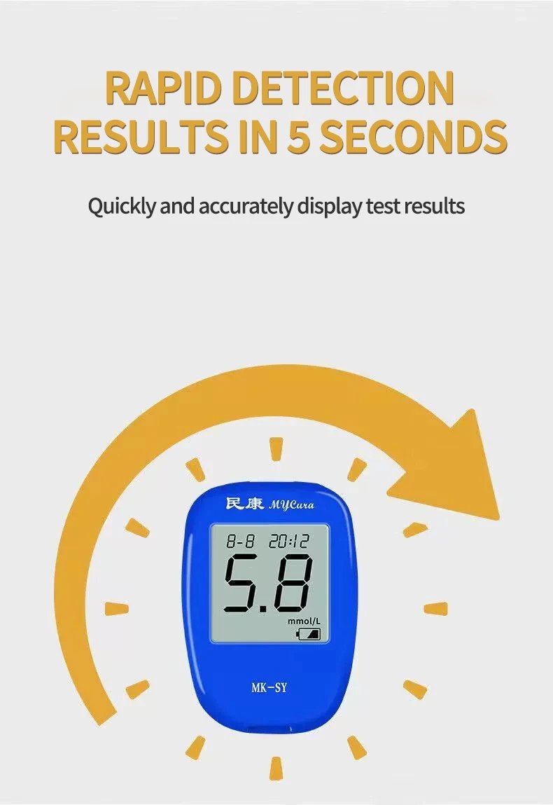 Blood Glucose Meter Glucometer Diabetes Monitor Medical Devices with 50pcs Test Strips Lancets Home Medical Blood Sugar Meter