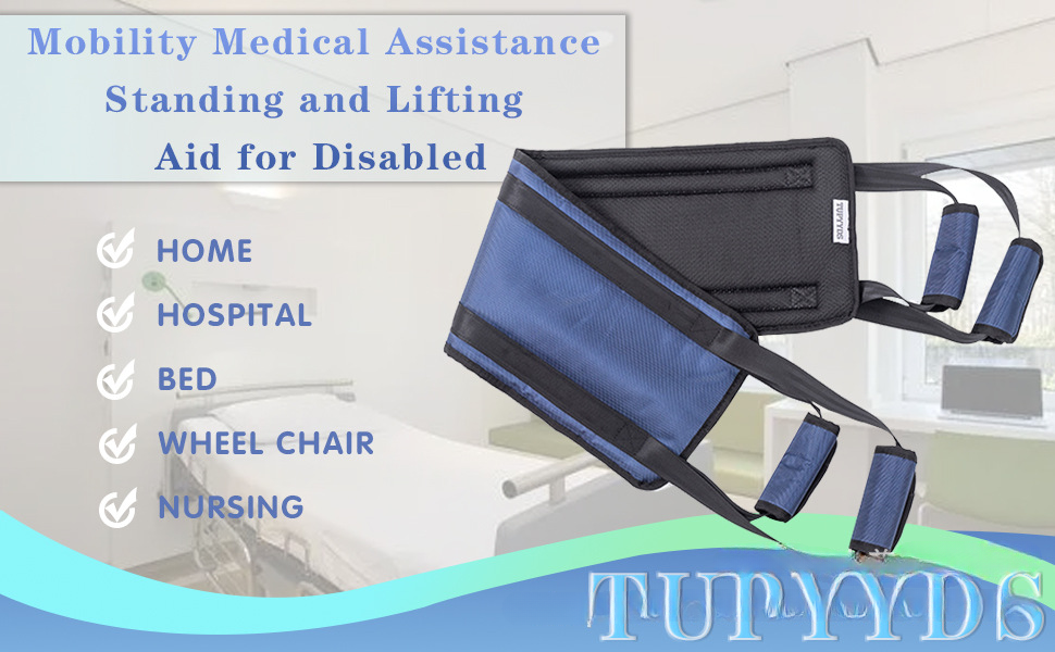 Patient Lift Sling No Slip Mobility Aids & Equipment Toileting Lift Sling Patient Transfer Lift for Elderly Bedridden Shift Band