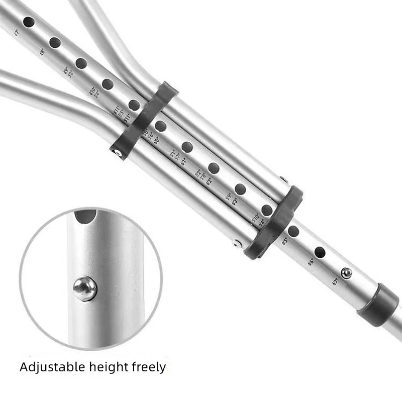 Aluminum Alloy Detachable Foldable Underarm Crutches Armpit Crutch Elderly Disabled Walking Stick Mobility Aid Walking Crutches