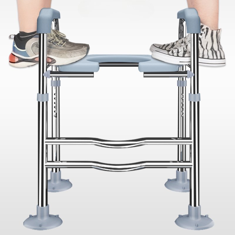 Toilet Booster Chair with Handrails Portable Elderly Toilet Seat Easy Clean Commode Senior Mobility Aid Bathroom Helper