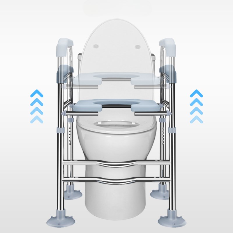 Toilet Booster Chair with Handrails Portable Elderly Toilet Seat Easy Clean Commode Senior Mobility Aid Bathroom Helper