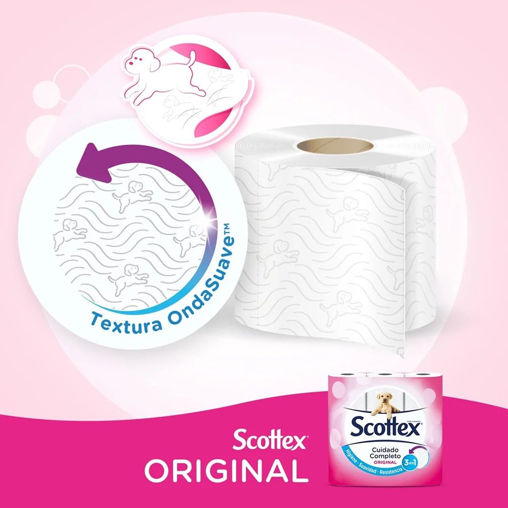 Scottex Orginal toilet paper 96 rolls, 12 rolls * 8 pack, two-layer rolls that provide the right balance in softness and strength