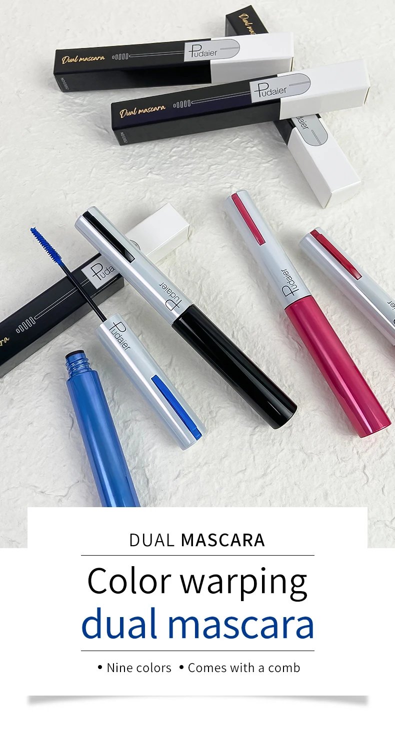 Fashion White Mascara Makeup 4D Silky Natural Long Lash Mascara Waterproof Mascara Extension Thick Lasting Curling Mascara Rimel