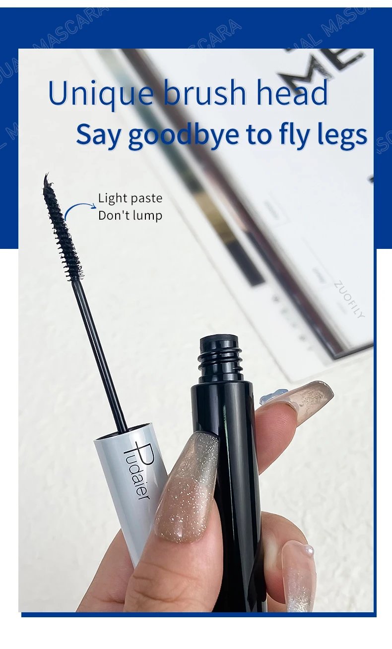 Fashion White Mascara Makeup 4D Silky Natural Long Lash Mascara Waterproof Mascara Extension Thick Lasting Curling Mascara Rimel